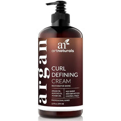 Artnaturals Curl Defining Cream Moisturizer & Enhancer w/Almond, Jojoba & Argan Oil & Natural Frizz Control for Wavy & Curly Hair Products Sulfate Free 12 Oz for Women and Men