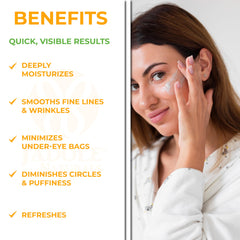 Jadole Naturals Eye Cream Moisturizer-50g with Vitamin B3, C & E, Rosehip & Hibiscus Flower Extract | Repair Under Eye Puffiness, Wrinkles, Dark circles | Revitalize & Hydrate Tired, Dry Eyes