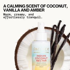 Pacifica Beauty, Indian Coconut Nectar Hair Perfume & Body Mist, Coconut and Creamy Vanilla Scent, Natural + Essential Oils, Alcohol Free, 100% Vegan and Cruelty Free, Clean Fragrance