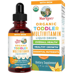 MARYRUTH'S Organic Toddler Multivitamin Drops with Iron,Vegan,30 Servings | Vegan, 30 Servings