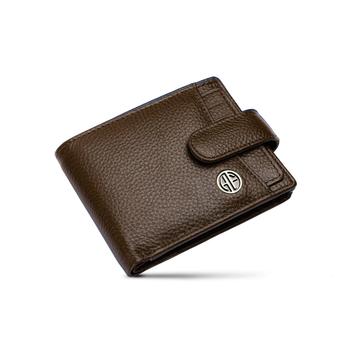HAMMONDS FLYCATCHER Genuine Leather Wallet for Men - RFID Protected Leather Purse for Men, Money Purse for Men - 5 Card Slots, Coin Pocket, Hidden Pockets, Metal Snap Button - Brushwood