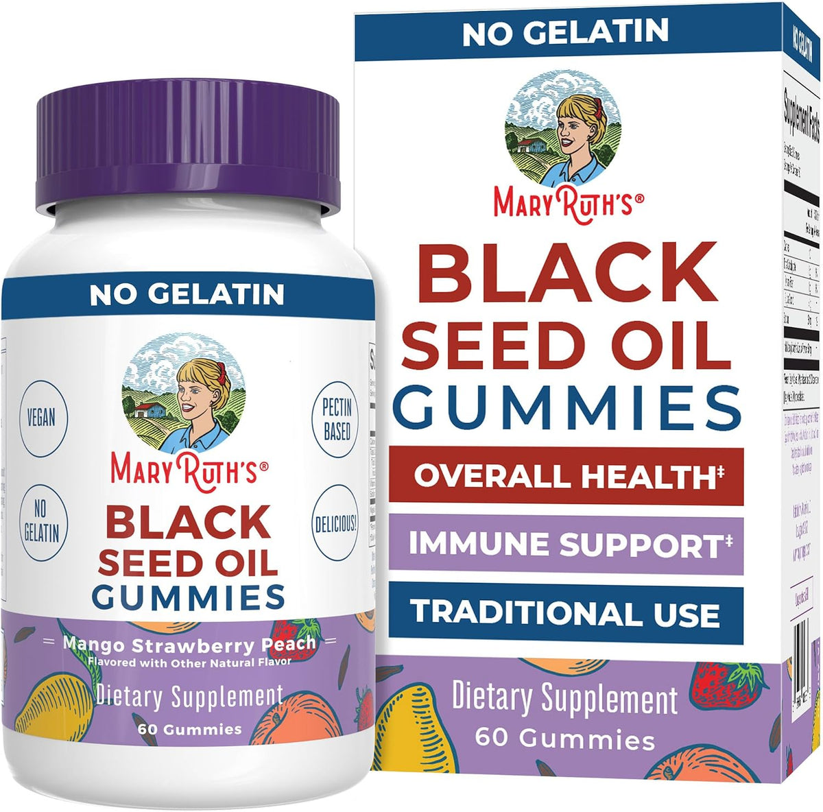 MARYRUTH'S Organics Black Seed Oil Gummies, Black Cumin Seed Oil Supplement | Black Cumin Seed Oil Supplement, Immune Support & Cardiovascular Health, Vegan, No Gelatin, Pectin Based