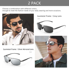 SUNGAIT Ultra Lightweight Rectangular Polarized Sunglasses UV400 Protection