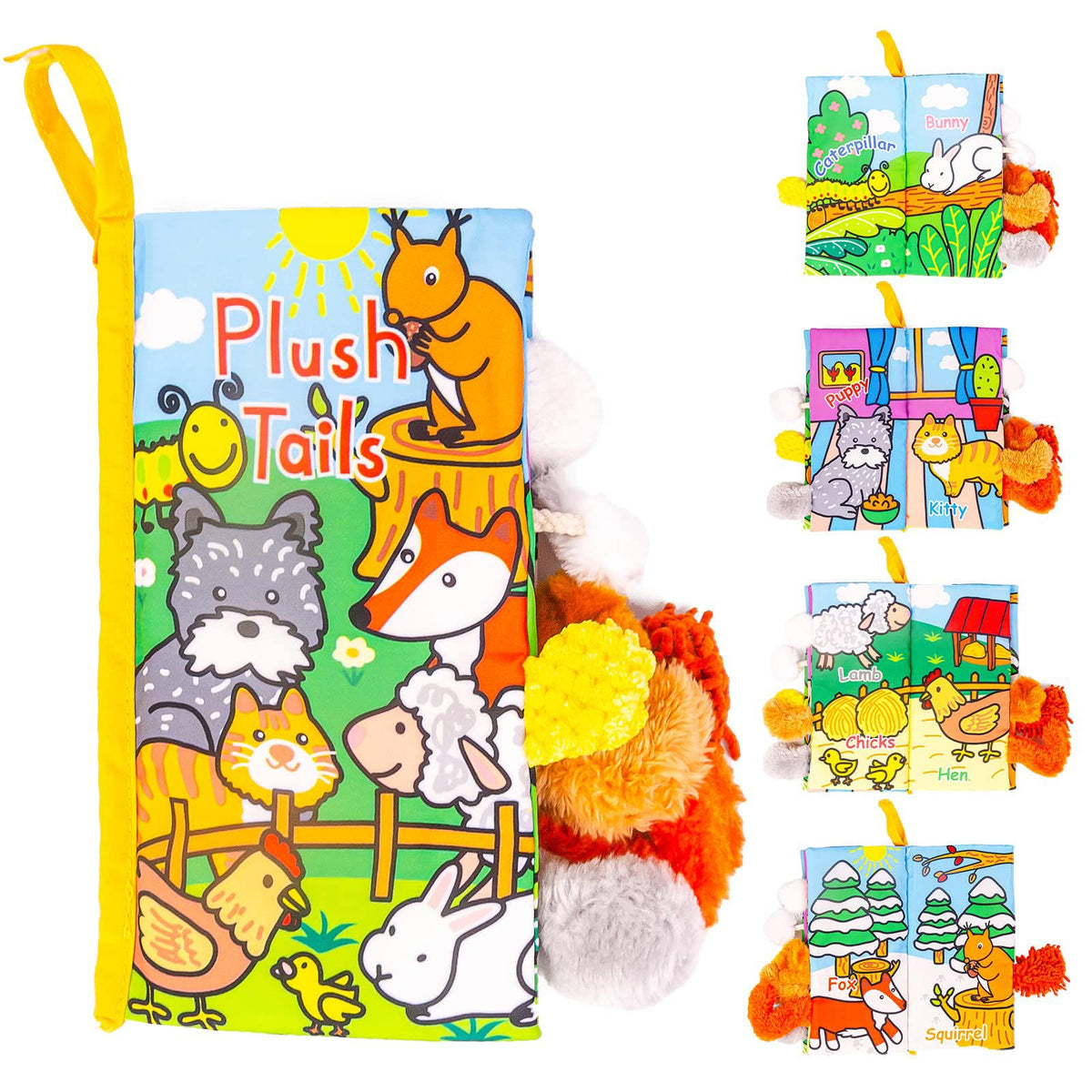 Baby Books Toys, Sensory Toys 0-6 Months Touch Feel Activity Soft Book, Crinkle Cloth Books for Babies, Baby Essentials For Newborn, Car Seat Stroller Soft Toys Gifts For Newborn 0 3 6 12 Months