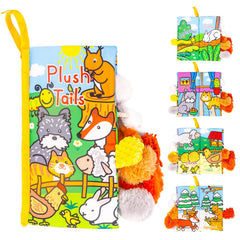 Baby Books Toys, Sensory Toys 0-6 Months Touch Feel Activity Soft Book, Crinkle Cloth Books for Babies, Baby Essentials For Newborn, Car Seat Stroller Soft Toys Gifts For Newborn 0 3 6 12 Months