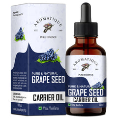 Aromatique Grapeseed Oil Cold Pressed 100% Pure And Natural Carrier Oil,Grape Seed Oil For Skin And Hair -30Ml