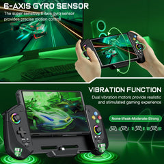 KASTWAVE Hall Joystick Switch Controllers with RGB Light & Turbo - Pro Remote for Nintendo Switch/OLED, Wired Joypad with Dual Motor & 4 Game Slots