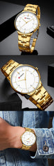 CURREN 8321 Watch Quartz Men Gentlemen Brand Stainless Steel Daily Waterproof Round Dial Wrist Fashion Business Watch - Gold