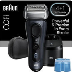 Braun Series 8 8560cc Electric Razor for Men, 4+1 Shaving Elements & Precision Long Hair Trimmer, 5in1 SmartCare Center, Close & Gentle Even on Dense Beards, Wet & Dry Electric Razor, 60min Runtime