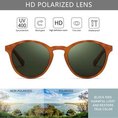 SUNGAIT Women's Classic Vintage Round Polarized Sunglasses Retro Style UV400 SGT166