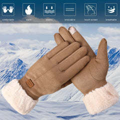 Winter Gloves for Women, Warm Touchscreen Glove Windproof Elastic Texting Gloves Women(Khaki)