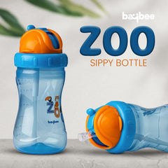 Baybee 340ML Baby Sipper Bottle for kids, Anti-Spill Sippy Bottle with Soft Silicone Straw | BPA Free Training Sippy Cup Baby Bottle| Sipper Bottle for Kids 6 Months to 3 Years (Blue)