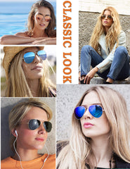Rocf Rossini Classic Pliot Sunglasses for Women Polarized Mens Shades UV Protection with Case