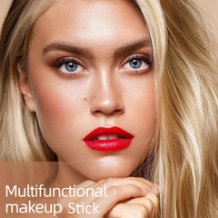 3pcs Contour Highlighter Blush Sticks - Long Lasting Waterproof Light Multi Stick Face Makeup - Bronzer Contour & Shimmer Pearl Highlighter Cream Blush Stick for Cheeks & Lips (A Set)