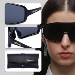 Flaneur Stylish Polarized Sunglasses for Women & Men Square-Frame - UV Protection, Lightweight, Scratch-Resistant, Trendy Eyewear & Accessories for Ladies UV400