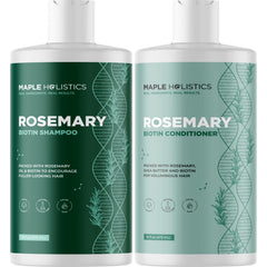 Maple Holistics Biotin Rosemary Shampoo and Conditioner Set - Vegan Sulfate Free Biotin Shampoo and Conditioner Set Hair Growth Complex with Volumizing Rosemary Essential Oil for Fine Weak & Dull Hair