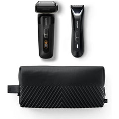 MANSCAPED The Chairman PRO & The Lawn Mower 5.0 Ultra - Men's Face Shaver with Two SkinSafe Blades, Four-Blade Foil & Stubble Trimmer & Dual-Head Groin & Body Hair Trimmer with Toiletry Bag