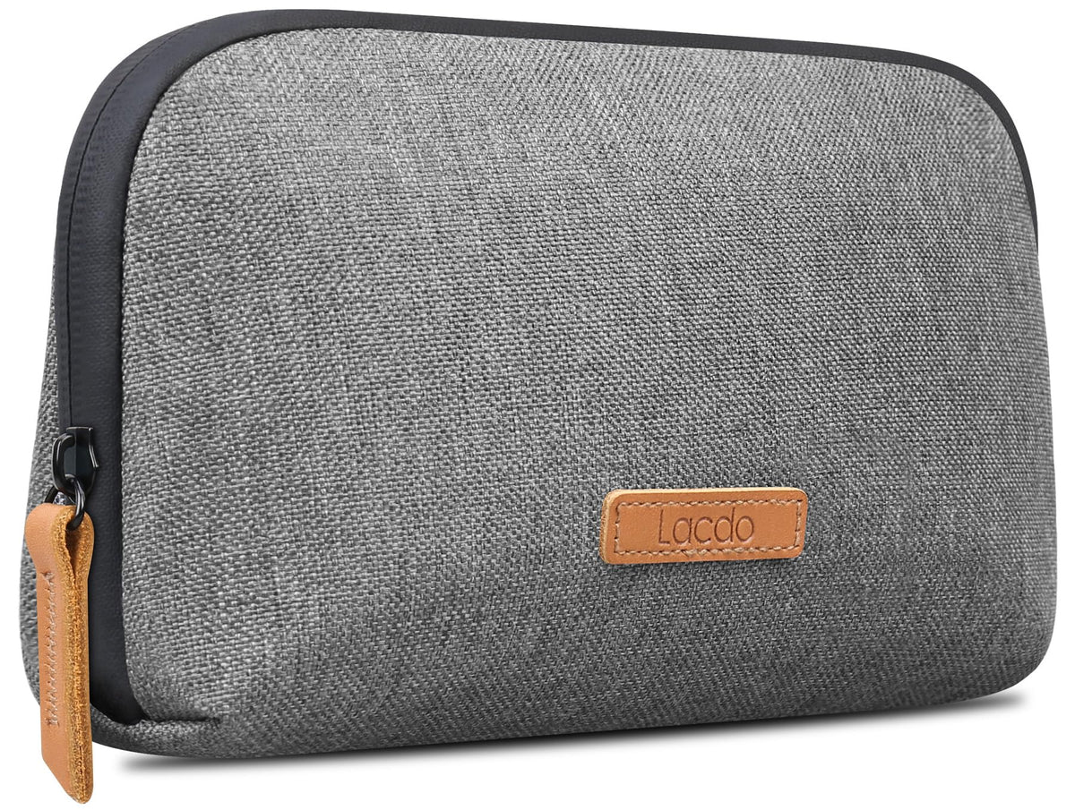 Lacdo Electronic Organizer Travel Cable Organizer Bag Pouch Case Tech Electronic Accessories Case Portable Charger Case for Cable, Cords, MacBook Laptop Charger, Mouse, Power Adapter, Power Bank, Gray