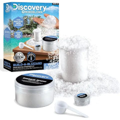 Discovery Mindblown Build A Blizzard Snow Making Experiment Set, Instantly Create Lifelike Snow, Non Toxic and Safe, Just Add Water, Includes Glitter and Beaker, Fun Science Kit for Kids Ages 6+