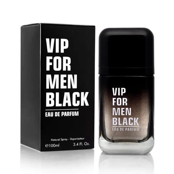 URBAN COLLECTION VIP Black for Men Eau De Parfum - Aromatic Fougere Fragrance - Top Notes of Absinthe, Anise & Fennel - Base Scents of Lavender, Musk & Black Vanilla Husk - Free of Parabens - Elegant 100ml Bottle
