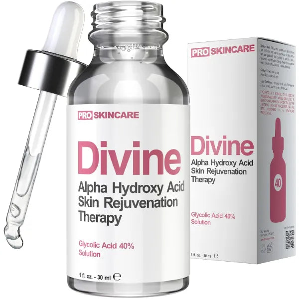 Divine Derriere Glycolic Acid 40% Chemical Peel - Professional Face Exfoliant for Acne Scars, Wrinkles, Fine Lines & Collagen Boost, 1 fl oz