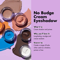 e.l.f. Cosmetics No Budge Cream Eyeshadow, 3-in-1 Cream Eyeshadow, Primer & Liner, Crease & Smudge Resistant, Buildable Formula, Sand Dune