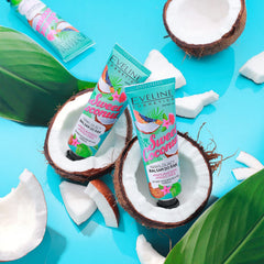 Eveline Cosmetics Moisturising Hand Balm with Sweet Coconut | Infused with Papaya, Coconut and Shea Butter | With Fast Absorbing Formula | 50ml