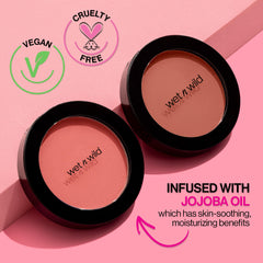 wet n wild Color Icon Blush, Effortless Matte Natural Sheer Glow & Seamless Blend, Luxuriously Infused Smooth Jojoba Oil, Cruelty-Free & Vegan - Pinch Me Pink(Packaged)