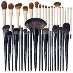 LORYP 18 Pcs Makeup Brushes Set with 21Pcs Powder Blush Foundation Concealer Highlighter Brush Vegan Pro Face and Eye Brush Kit