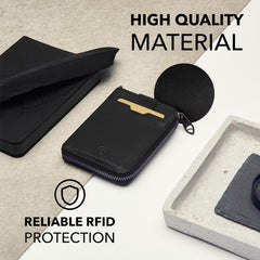 Vaultskin Notting Hill zip wallet with RFID protection (Black)