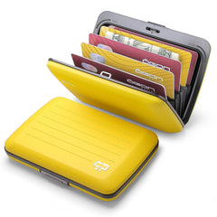 Aluminium Smart Case V2 Wallet - Metal Clasp - RFID Blocking Card Holder - Holds up to 10 Cards and Banknotes - Matt Paint Taxi Yellow