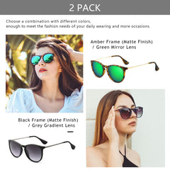 SUNGAIT Vintage Round Sunglasses for Women Men Classic Retro Designer Style