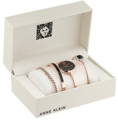 Anne Klein Women's Bangle Watch and Premium Crystal Accented Bracelet Set