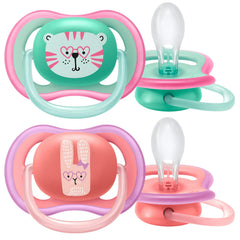 AVENT Philips Ultra Air Pacifier, 18+ Months, Pink and Green, 4 Pack, SCF349/45