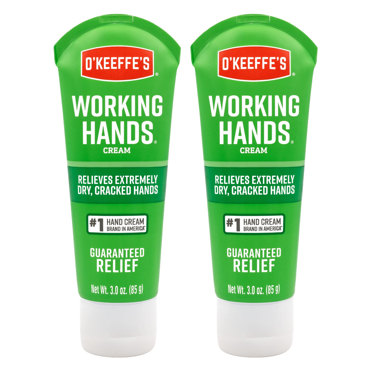 O'Keeffe's Working Hands Hand Cream, Relieves and Repairs Extremely Dry Hands, 3 oz Tube, (Pack of 2)