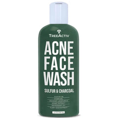TreeActiv Acne Charcoal Face Wash 3.4 oz, Exfoliating Daily Honey & Sulfur Acne Cleanser Face Soap, Deep Cleansing Moisturizing Face Wash for Women and Men