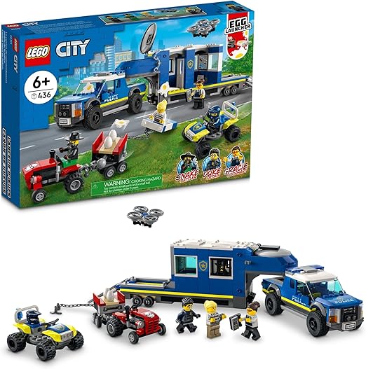 LEGO City Police Mobile Command Truck 60315 Building Kit; Toy Police Construction Playset for Kids Aged 6 and up (436 Pieces)