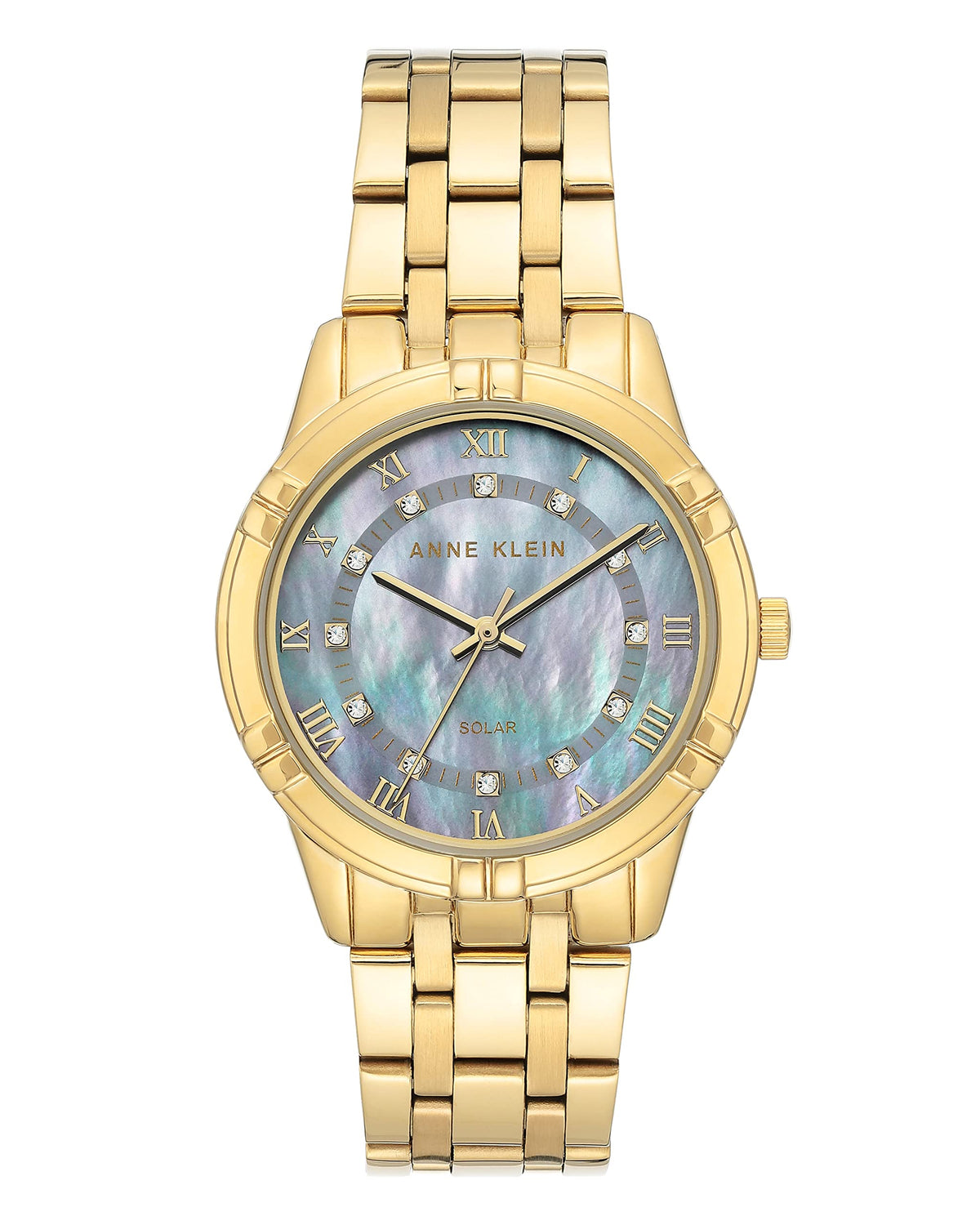 Anne Klein AK3768BMGB Analogue Watch for Women, 34 mm Size, Yellow Gold