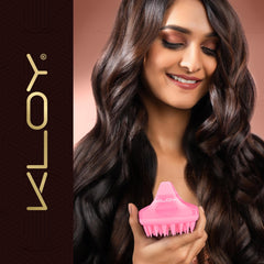 KLOY Hair Scalp Massager Shampoo Brush with Soft Silicone Bristles- Pink