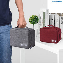 DAYONG Cable Organizer Bag, Electronic Accessories Bag, Portable Digital Storage Bag, Travel Gadgets Storage Case, Cable Organizer Bag Gadget Carry Bag for Hard Drives, Cables, Power, USB(Grey)