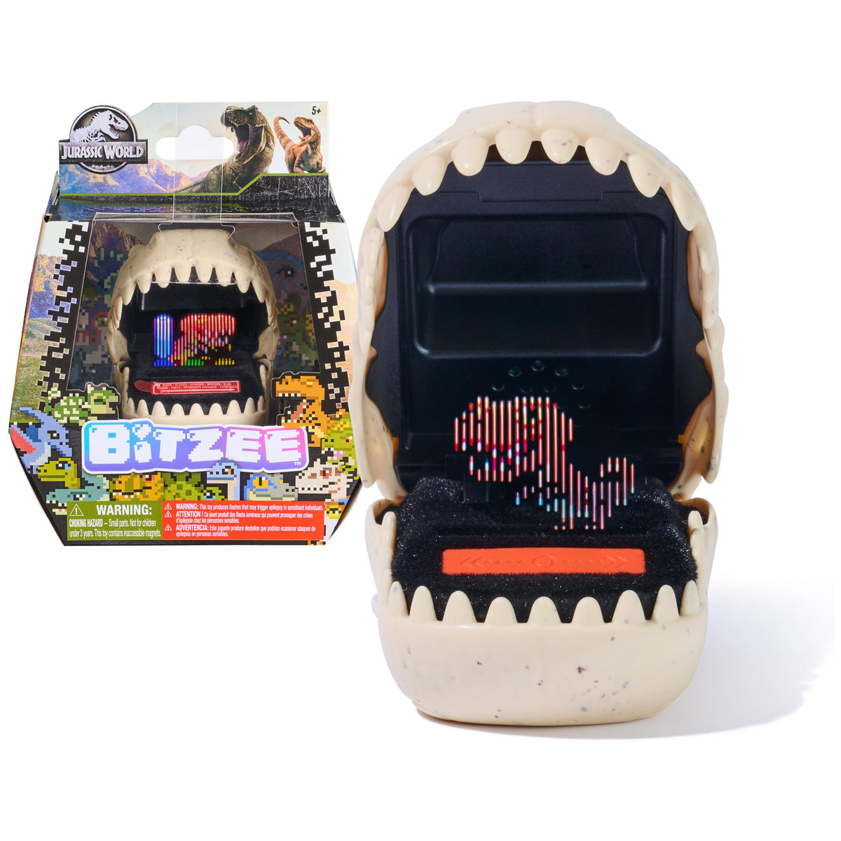 Bitzee, Jurassic World Interactive Dinosaur Toy with 25 Dinosaurs Inside, Reacts to Touch, Pods Connect & Interact, Digital Pet Kids Toys for Ages 5 and up - Multicolor