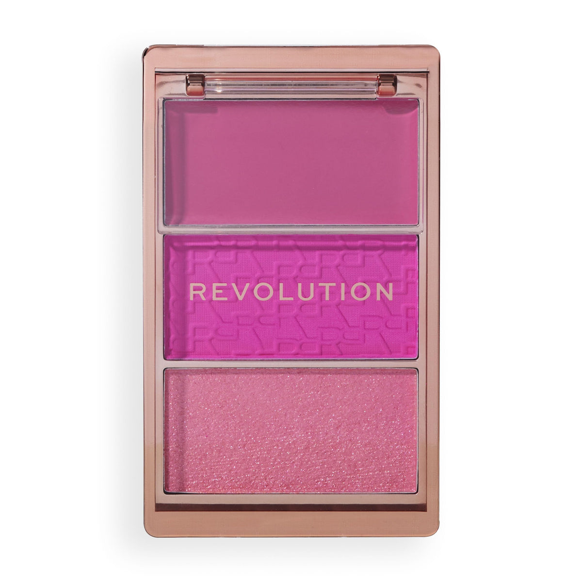 Revolution, Blush Icon Palette, Cream & Pressed Powder Blusher, Highly Pigmented, Face Palette, Vegan & Cruelty-Free, 3 Shades, Hot Pink Flag