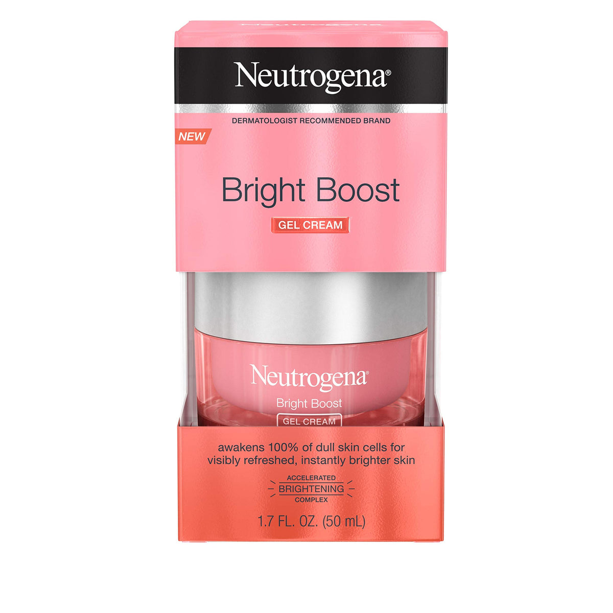 Neutrogena Bright Boost Brightening Gel Moisturizing Face Cream With Skin Resurfacing And Brightening Neoglucosamine For Smooth Skin Facial Cream With Aha Pha And Mandelic Acids 1.7 Ounce Multi