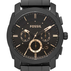 Fossil Machine Men's Black Dial Stainless Steel Band Chronograph Watch - Fs4682, Analog Display