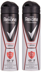 Rexona Men Antiperspirant Deodorant Antibacterial + Invisible, 150 ml (Pack Of 2)
