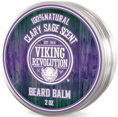 Viking Revolution BEST DEAL Beard Balm with Clary Sage Scent and Argan & Jojoba Oils - Styles, Strengthens & Softens Beards & Moustaches - Leave in Conditioner Wax for Men by ...