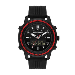 Skechers Men's Quartz Lightweight Analog Digital Watch - Wilkie Black/Red