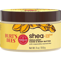 Burt's Bees Shea + Tropical Fruit Indulgent Hand and Body Butter, Non-Greasy, Antioxidant Rich for Glowing Skin, Non-Irritating, Natural Origin Skin Care, 11 oz.