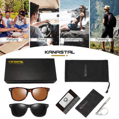 KANASTAL Polarized Sunglasses Men, Fashion Square Sun Glasses Women, Classic Shades for Womens, Driving Fishing Outdoor 100% UV400 Protection