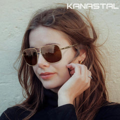 KANASTAL Polarized Sunglasses for Men Women, Large Memory Metal Frame Lightweight Sun Glasses 100% UV400 Protection Shades for Driving